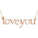Ladies Natural Diamond "Love You" Phrase 17 1/ Necklace (I1, G-H) — 14K Rose Gold