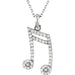 Ladies Natural Diamond Double Sixteenth Note Necklace (I1, G-H) — 14K White Gold