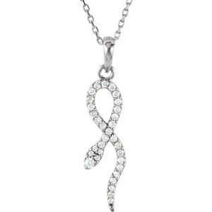 Ladies Natural Diamond Necklace (I1, G-H) — 14K White Gold