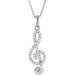 Ladies Natural Diamond Petite Treble Clef Necklace (I1, G-H) — 14K White Gold