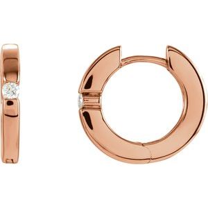 Ladies Natural Diamond Hoop Earrings (Si1, G-H) — 14K Rose Gold