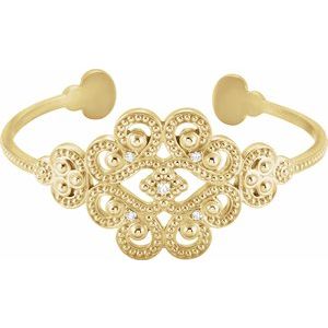 Ladies Natural Diamond Cuff Bracelet (I1, G-H) — 14K Yellow Gold