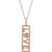 Ladies Natural Diamond Love Necklace (I1-I2, Ghi) — 14K Rose Gold