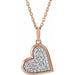 Ladies Natural Diamond Heart Necklace (I1, G-H) — 14K Rose Gold