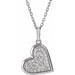 Ladies Natural Diamond Heart Necklace (I1, G-H) — 14K White Gold