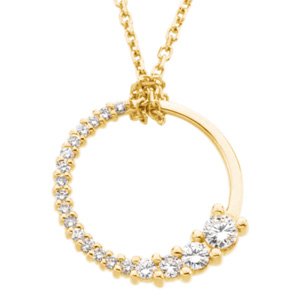 Ladies Natural Diamond Journey Necklace (I1, G-H) — 14K Yellow Gold