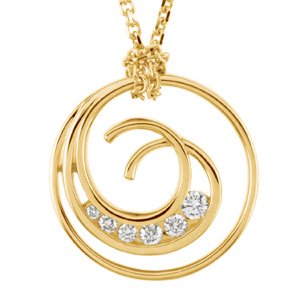 Ladies Natural Diamond Journey Necklace (I1, G-H) — 14K Yellow Gold