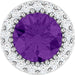 Ladies Natural Amethyst Natural Diamond Halo-Style Pendant (I1, G-H) — Sterling Silver