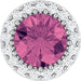 Ladies Natural Pink Tourmaline Natural Diamond Halo-Style Pendant (I1, G-H) — Sterling Silver