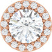 Ladies Natural White Sapphire Natural Diamond Halo-Style Pendant (I1, G-H) — 14K Rose Gold