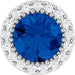 Ladies Natural Blue Sapphire Natural Diamond Halo-Style Pendant (I1, G-H) — 14K White Gold
