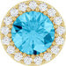 Ladies Natural Aquamarine Natural Diamond Halo-Style Pendant (I1, G-H) — 14K Yellow Gold
