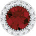 Ladies Natural Mozambique Garnet Natural Diamond Halo-Style Pendant (I1, G-H) — Sterling Silver