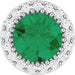 Ladies Natural Emerald Natural Diamond Halo-Style Pendant (I1, G-H) — 14K White Gold