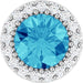 Ladies Natural Blue Zircon Natural Diamond Halo-Style Pendant (Si2-Si3, G-H) — Platinum