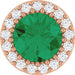 Ladies Natural Emerald Natural Diamond Halo-Style Pendant (I1, G-H) — 14K Rose Gold