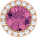 Ladies Natural Pink Tourmaline Natural Diamond Halo-Style Pendant (I1, G-H) — 14K Rose Gold
