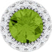 Ladies Natural Peridot Natural Diamond Halo-Style Pendant (I1, G-H) — Sterling Silver