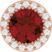 Ladies Natural Mozambique Garnet Natural Diamond Halo-Style Pendant (I1, G-H) — 14K Rose Gold