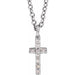 Ladies Natural Diamond Cross Necklace (I1, G-H) — 14K White Gold