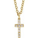Ladies Natural Diamond Cross Necklace (I1, G-H) — 14K Yellow Gold