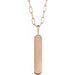 Ladies Natural Diamond Engravable Bar Necklace (I1, G-H) — 14K Rose Gold