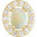 Ladies Natural White Opal Natural Diamond Halo-Style Pendant (I1, G-H) — 14K Yellow Gold
