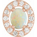 Ladies Natural White Opal Natural Diamond Halo-Style Pendant (I1, G-H) — 14K Rose Gold