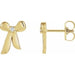Ladies Natural Diamond Bow Earrings — 14K Yellow Gold
