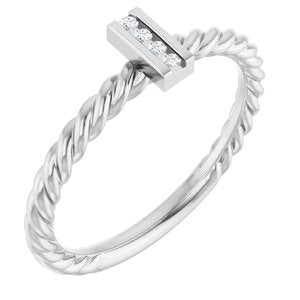 Ladies Natural Diamond Rope Ring (SI2-SI3, G-H) — Platinum