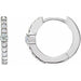 Ladies Natural White Sapphire Natural Diamond 13.6 mm Hoop Earring (Si2-Si3, G-H) — Platinum