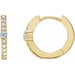 Ladies Natural White Sapphire Natural Diamond 13.6 mm Hoop Earring (I1, G-H) — 14K Yellow Gold