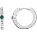 Ladies Natural Alexandrite Natural Diamond 13.6 mm Hoop Earring (I1, G-H) — Sterling Silver
