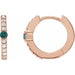 Ladies Natural Alexandrite Natural Diamond 13.6 mm Hoop Earring (I1, G-H) — 14K Rose Gold