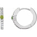 Ladies Natural Peridot Natural Diamond 13.6 mm Hoop Earring (I1, G-H) — Sterling Silver