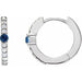 Ladies Natural Blue Sapphire Natural Diamond 13.6 mm Hoop Earring (Si2-Si3, G-H) — Platinum