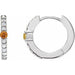 Ladies Natural Citrine Natural Diamond 13.6 mm Hoop Earring (I1, G-H) — Sterling Silver