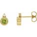 Ladies 4 mm Natural Peridot Natural Diamond Earrings — 14K Yellow Gold