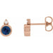 Ladies 4 mm Natural Blue Sapphire Natural Diamond Earrings — 14K Rose Gold