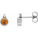 Ladies 4 mm Natural Citrine Natural Diamond Earrings — Platinum