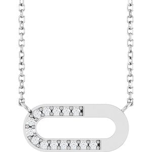 Ladies Natural Diamond Paperclip-Style Necklace (I1, G-H) — 14K White Gold