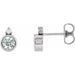 Ladies 4 mm Natural Diamond Earrings — 14K White Gold