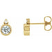 Ladies 4 mm Natural White Sapphire Natural Diamond Earrings — 14K Yellow Gold