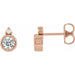 Ladies 4 mm Natural Diamond Earrings — 14K Rose Gold