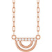 Ladies Natural Diamond Arch Necklace (I1, G-H) — 14K Rose Gold