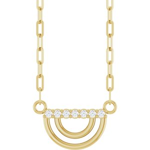 Ladies Natural Diamond Arch Necklace (I1, G-H) — 14K Yellow Gold