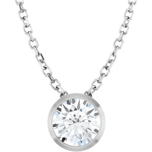 Lab-Grown Diamond Solitaire Bezel-Set Necklace