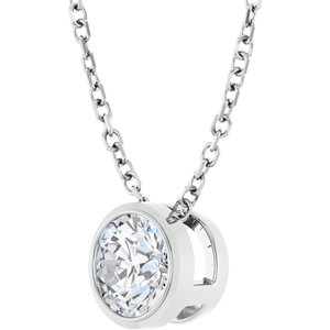 Lab-Grown Diamond Solitaire Bezel-Set Necklace