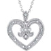 Ladies Natural Diamond Heart Necklace (I2, H+) — Sterling Silver