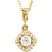 Ladies Natural Diamond Halo-Style Necklace (I1, G-H) — 14K Yellow Gold
